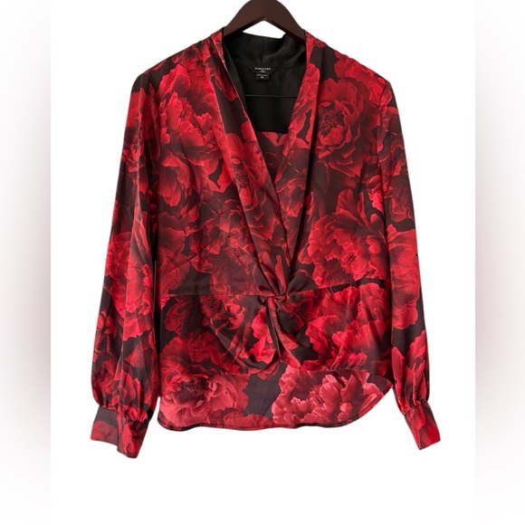 Marciano Red Floral Blouse - Size M - Picture 5 of 7